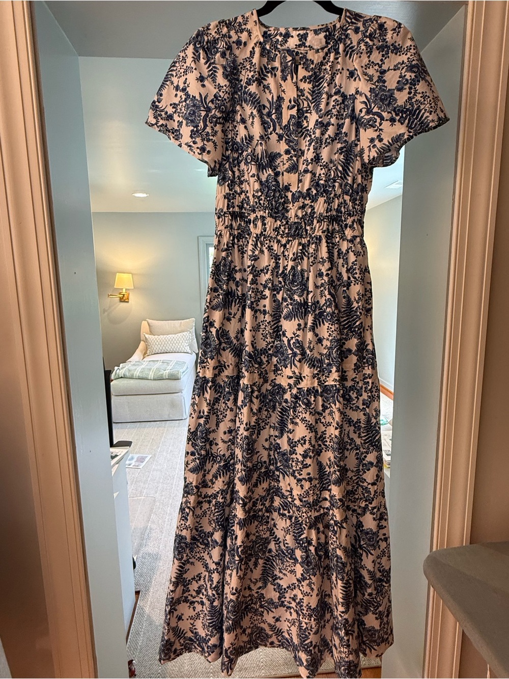 Maeve by Anthropologie Blue Floral Midi Dress - Women XS